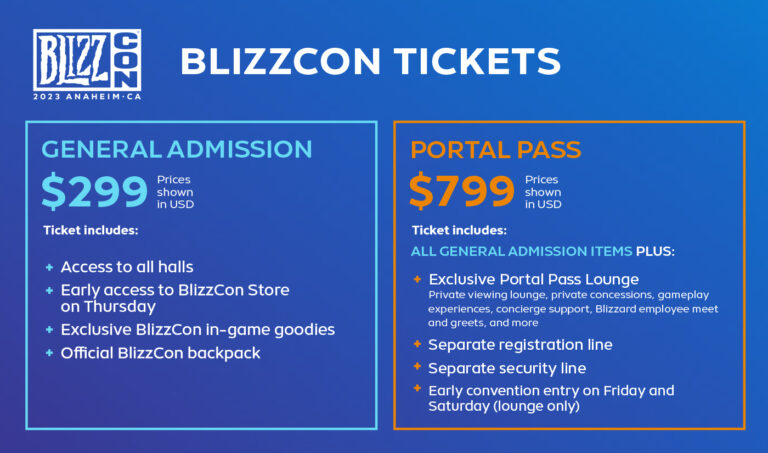 Blizzcon2023 Ticket Prices and Sale