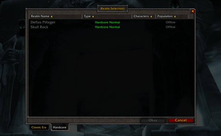 Hardcore Realm Names Released - WoW Classic