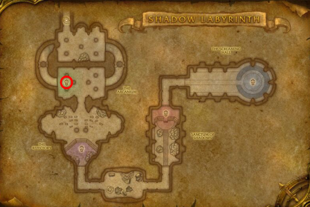 Ambassador Hellmaw map location from Shadow Labyrinth in TBC Classic