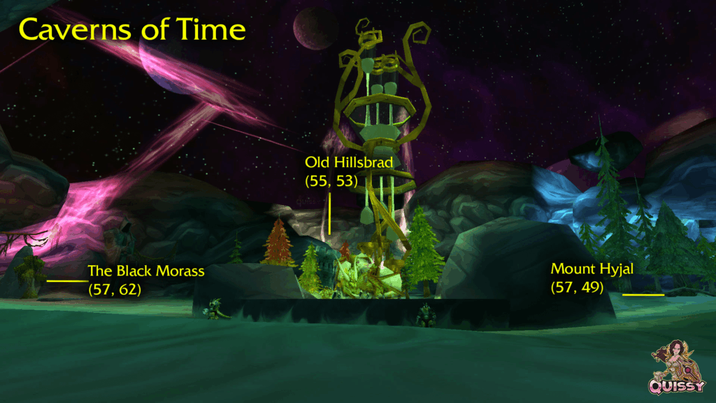 Cavers of Time Old Hillsbrad The Black Morass Mount Hyjal map location