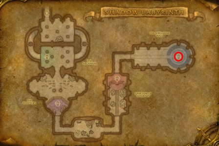 Murmur map location from Shadow Labyrinth in TBC Classic