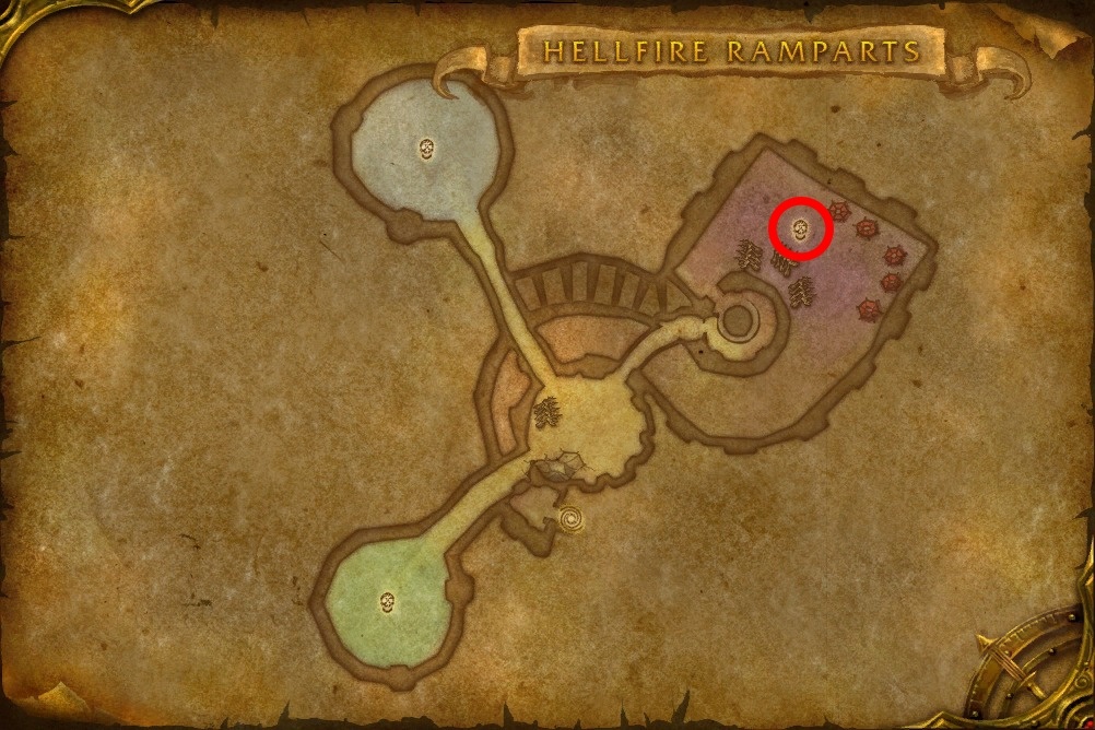 Watchkeeper Gargolmar map location from Hellfire Ramparts in TBC Classic