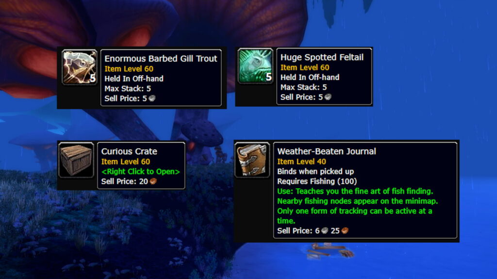 Items found in TBC Classic fishing pools