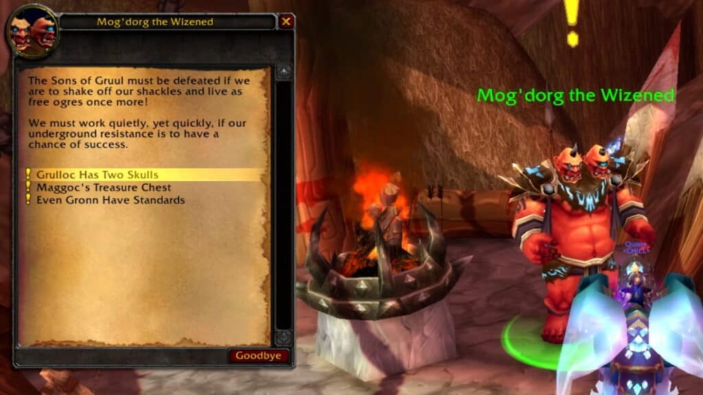 Mog'dorg the Wizened, Ogri'la pre-quest NPC