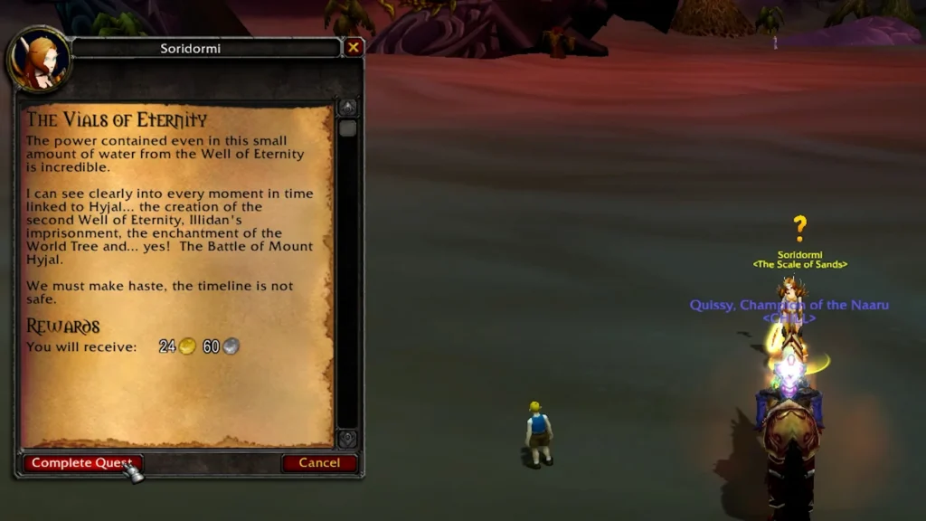 The Vials of Eternity quest from Soridormi in the Caverns of Time for Hyjal Summit attunement