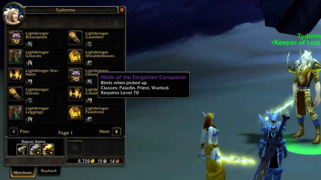Tydormu the Tier 6 gear vendor inside Hyjal Summit