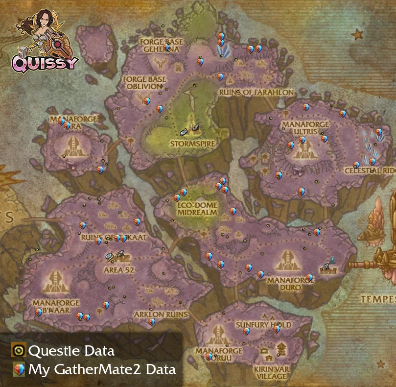 Arcane Vortex Mote of Mana Engineer farming route in Netherstorm for TBC Classic