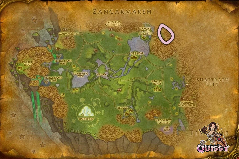 Mote of Air farming route in Nagrand for TBC Classic
