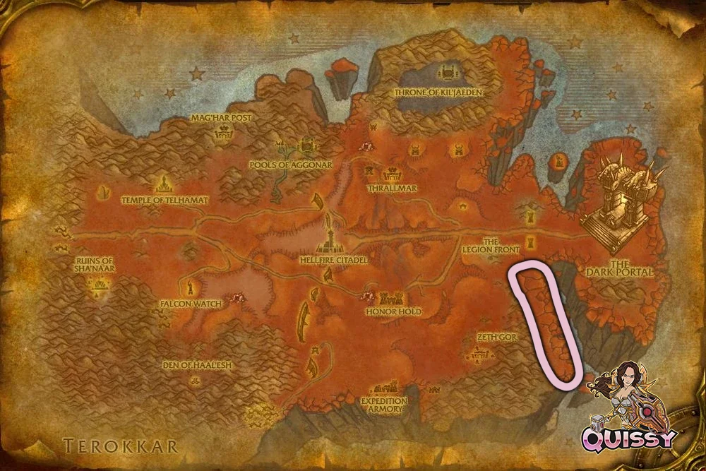Mote of Shadow farming route in Hellfire Peninsula for TBC Classic