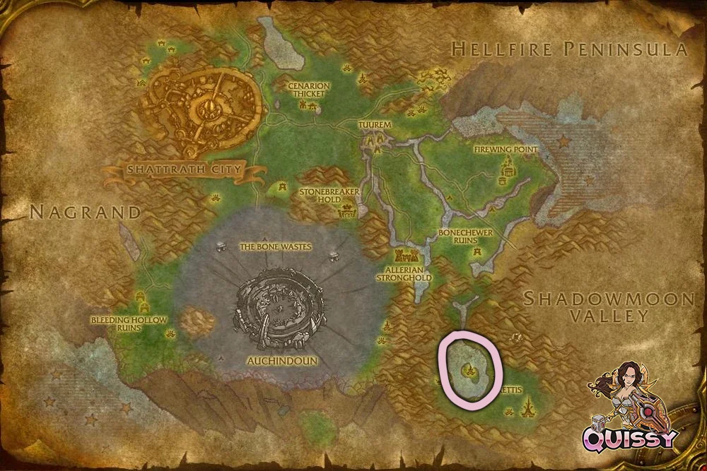 Mote of Water farming route in Terokkar Forest for TBC Classic