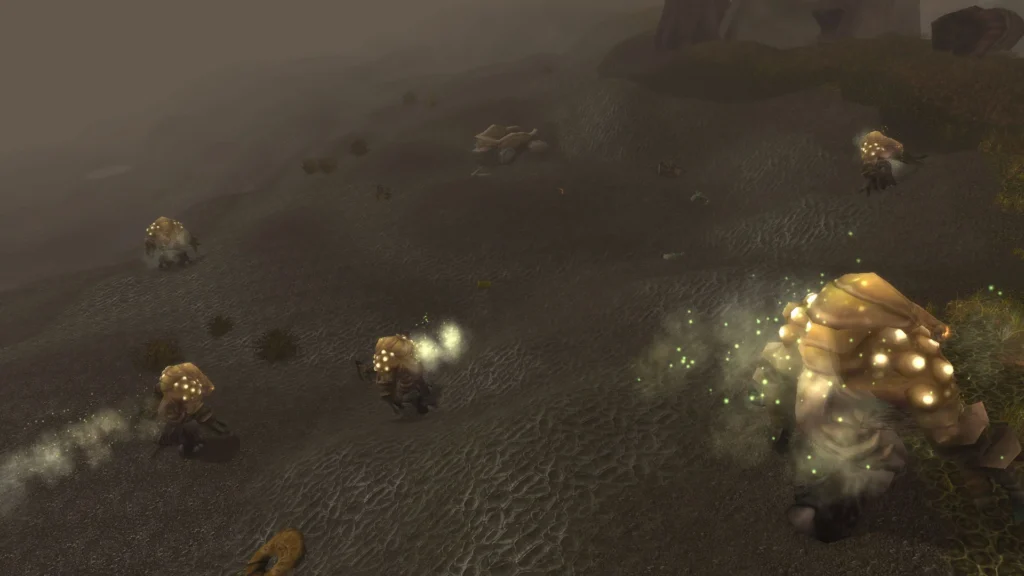Bog Lord ancient lichen farming with Herbalism in Zangarmarsh in TBC Classic