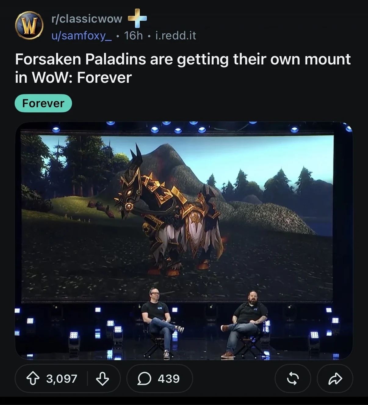 Forsaken Paladin mount in World of Warcraft Forever